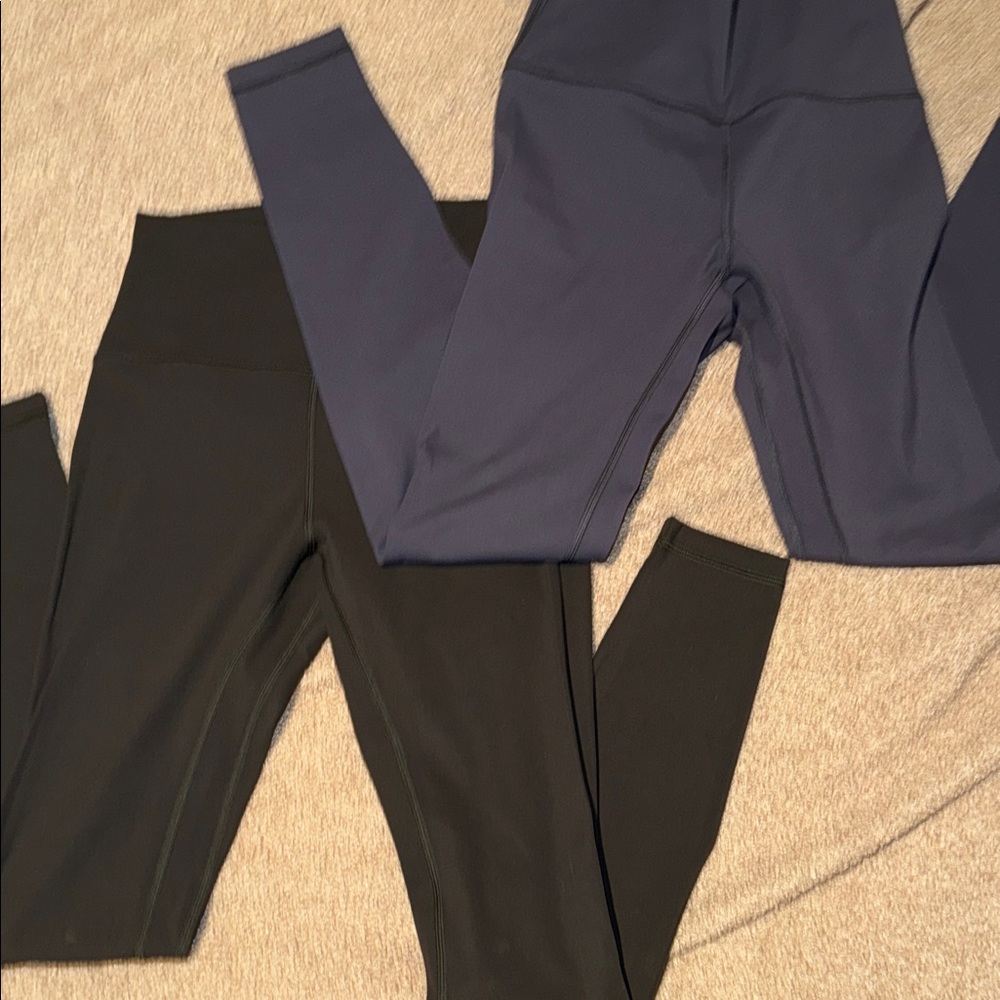 Dark Olive Green and Grey/Blue Leggings Set